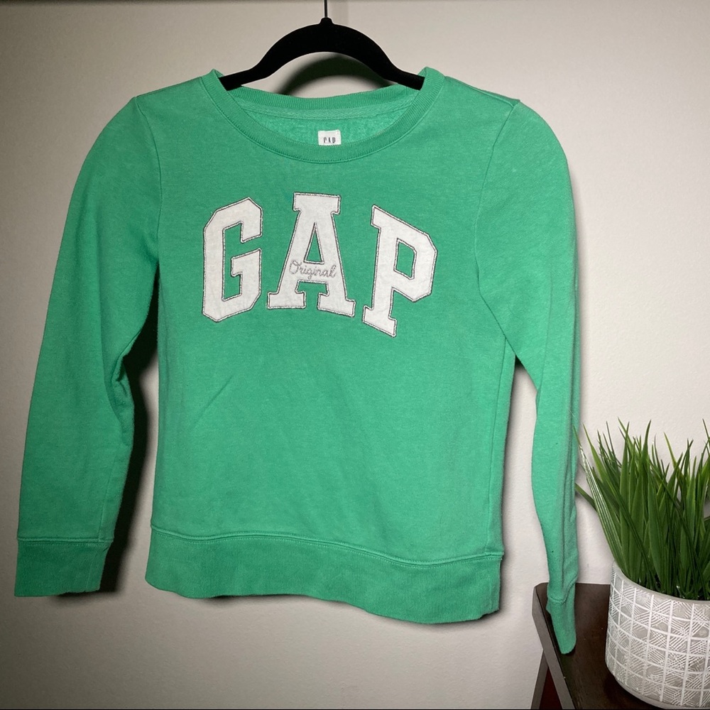 🌸3/$20 Gap crewneck green girls size L (10)